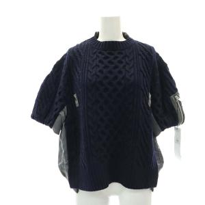 23AW Nylon Twill Mix Knit Pullover