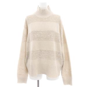 カシミヤ混 スパンコール ボーダー ニット