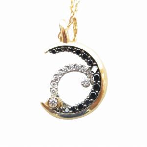 DIAMOND ECLIPSE ネックレス ムーン ダイヤモンド 0.15ct 0.16ct Pt950 K18