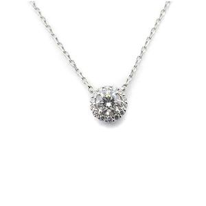 ダイヤモンド セルクル ステーション ネックレス K18 0.40ct