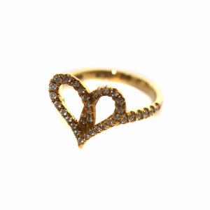 フィルージュハートミディ(フル) リング K18 ダイヤモンド 0.24ct