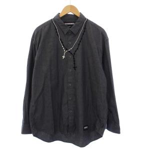 24SS DOUBLE CROSS EMBROIDERY SHIRT LS Black 241AQNH-SHM11 M